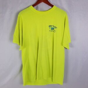 Gildan‎ Jeepin the Coast 2019 Mississippi Gulf Coast Neon Yellow T Shirt XL